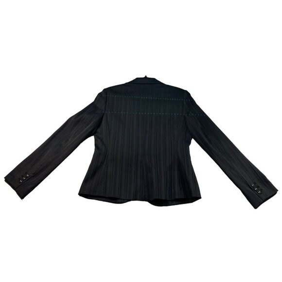 Apt 9 Blazer Coat Womens Size 8 Black Long Sleeve Stretch Pockets - Picture 2 of 8